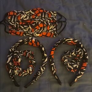 Colorful Patterned Hair Accessories and Masks Set